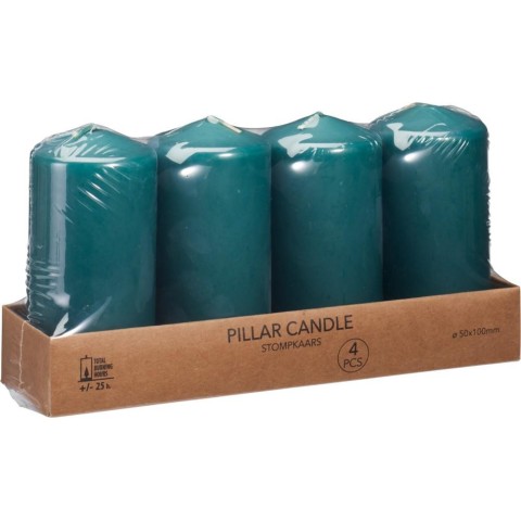 SET 4 CANDELE 5X10CM PETROLIO